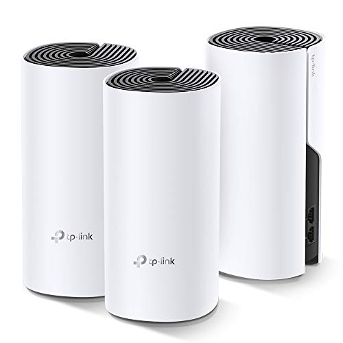 TP-Link Deco Whole Home Mesh WiFi System – Up to 5,500 Sq.ft. Coverage, WiFi Router/Extender Replacement, Gigabit Ports, Seamless Roaming, Parental Controls, Works with Alexa(Deco M4 3-Pack)