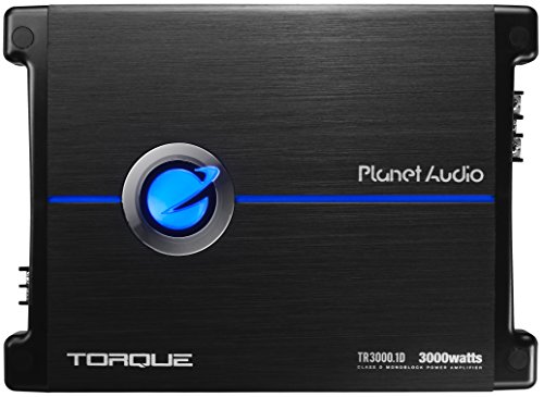 Planet Audio TR3000.1D Class D Car Amplifier - 3000 Watts, 1 Ohm Stable, Digital, Monoblock, Mosfet Power Supply, Great for Subwoofers