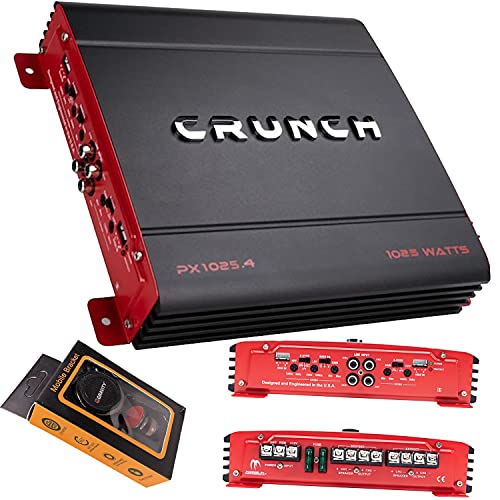 Crunch PX-1025.4 1000W Powerzone Series 2-ohm Stable 4-Channel Class-A/B Amplifier with Gravity Magnet Phone Holder Bundle