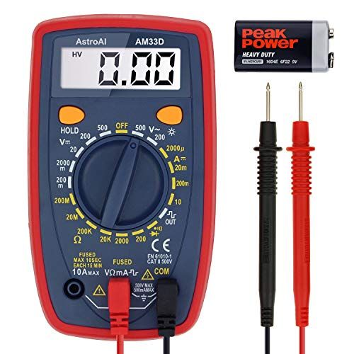AstroAI Digital Multimeter with Ohm Volt Amp and Diode Voltage Tester Meter Continuity Test (Dual Fused for Anti-Burn)